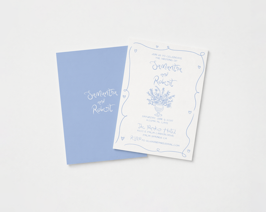 Whimsical Floral Invitation | Hand Drawn Floral Design |Canva Template