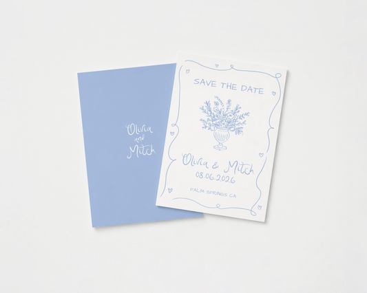 Wedding Save the Date | Hand Drawn Whimsical Floral Design | Canva Template