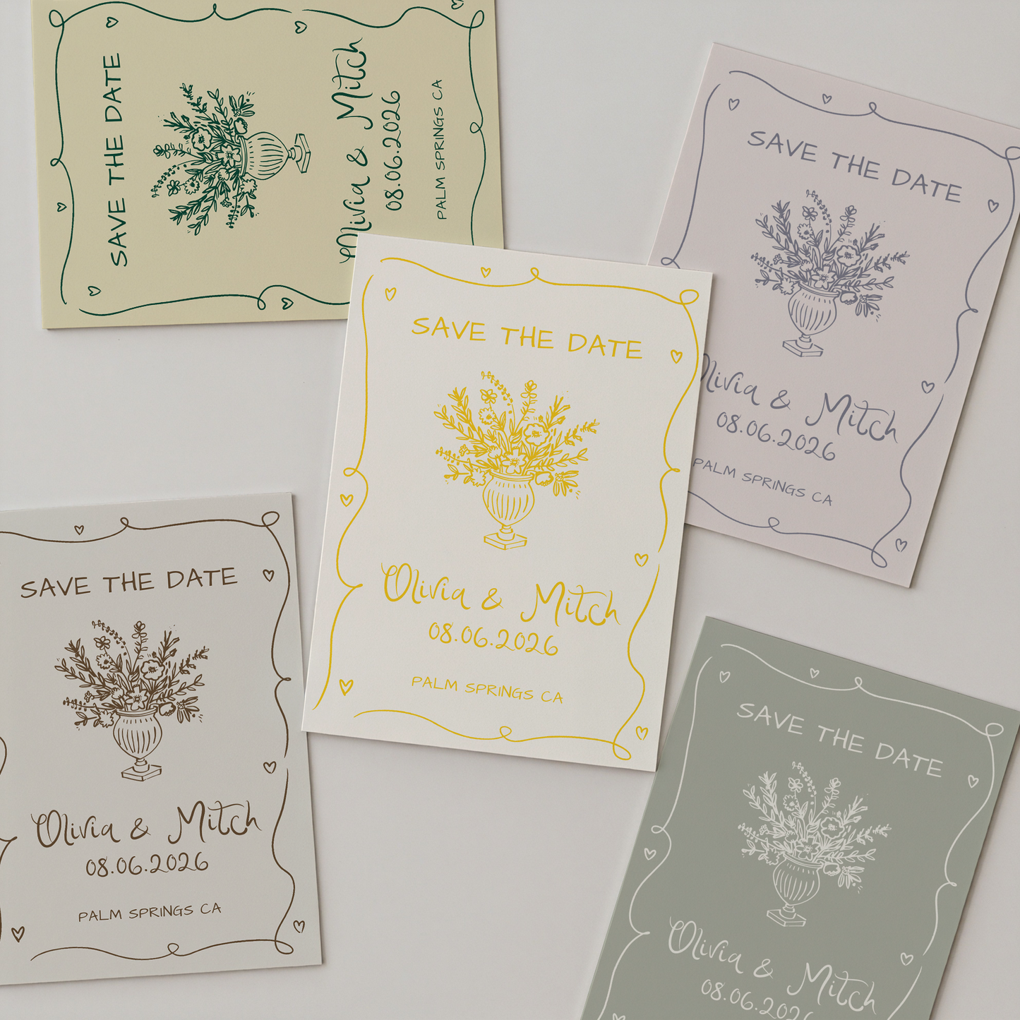 Wedding Save the Date | Hand Drawn Whimsical Floral Design | Canva Template