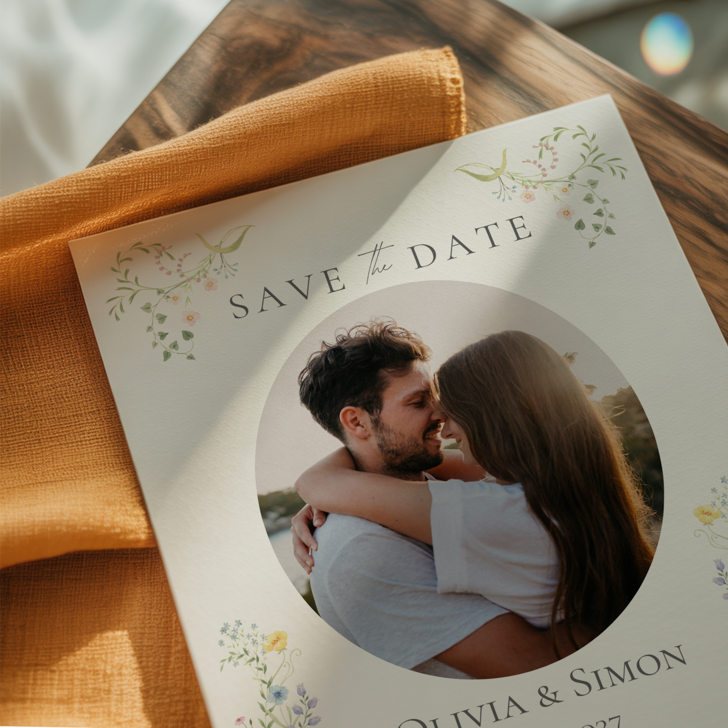 Wedding Save the Date | Hand Drawn Wildflower Design | Canva Template