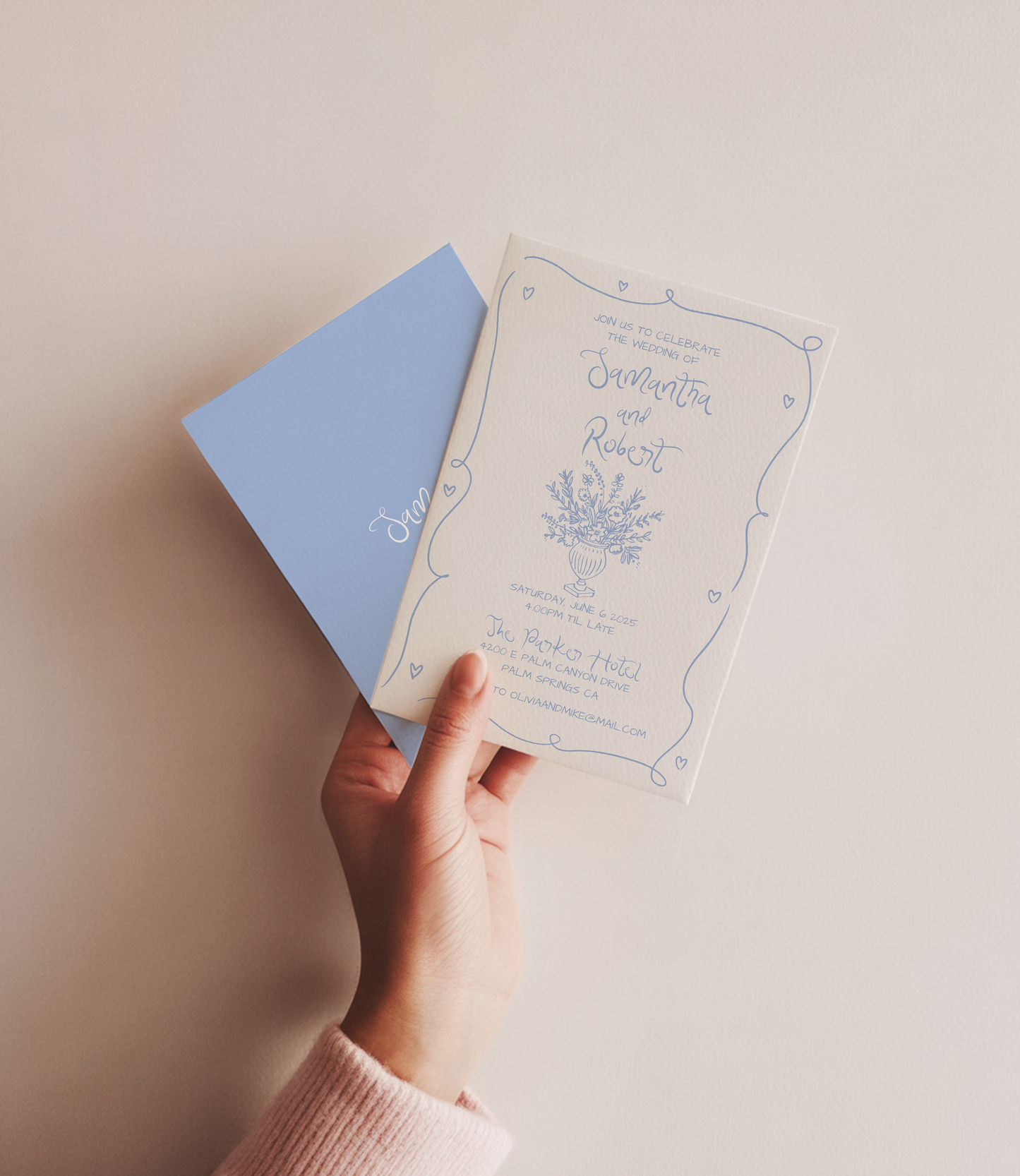 Whimsical Floral Invitation | Hand Drawn Floral Design |Canva Template