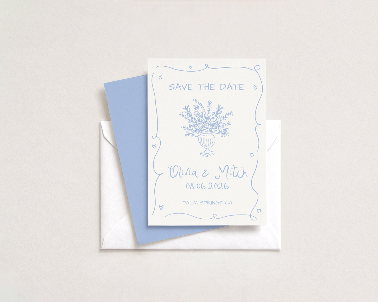 Wedding Save the Date | Hand Drawn Whimsical Floral Design | Canva Template