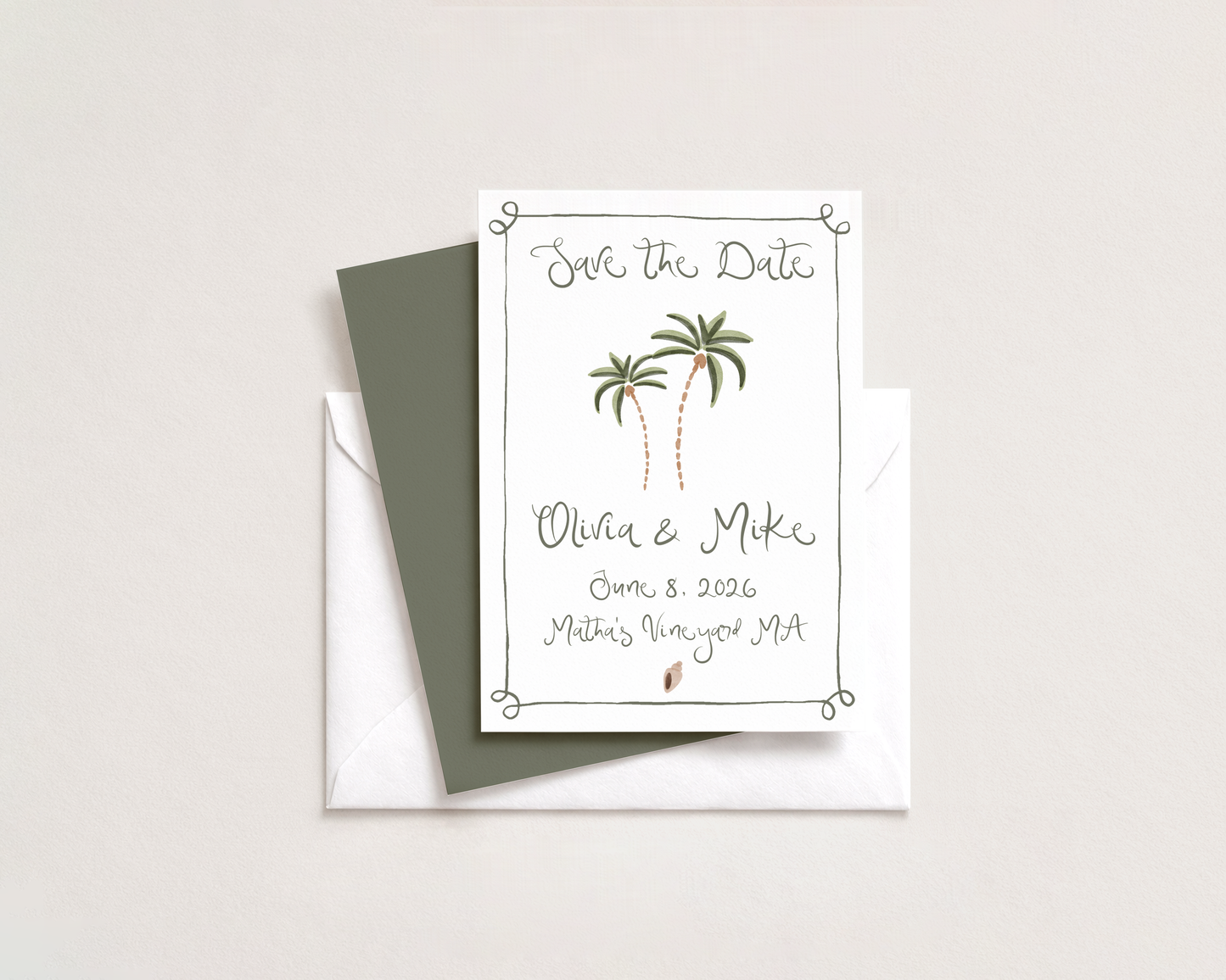 Wedding Save the Date | Hand Drawn Whimsical Coastal Design | Canva Template