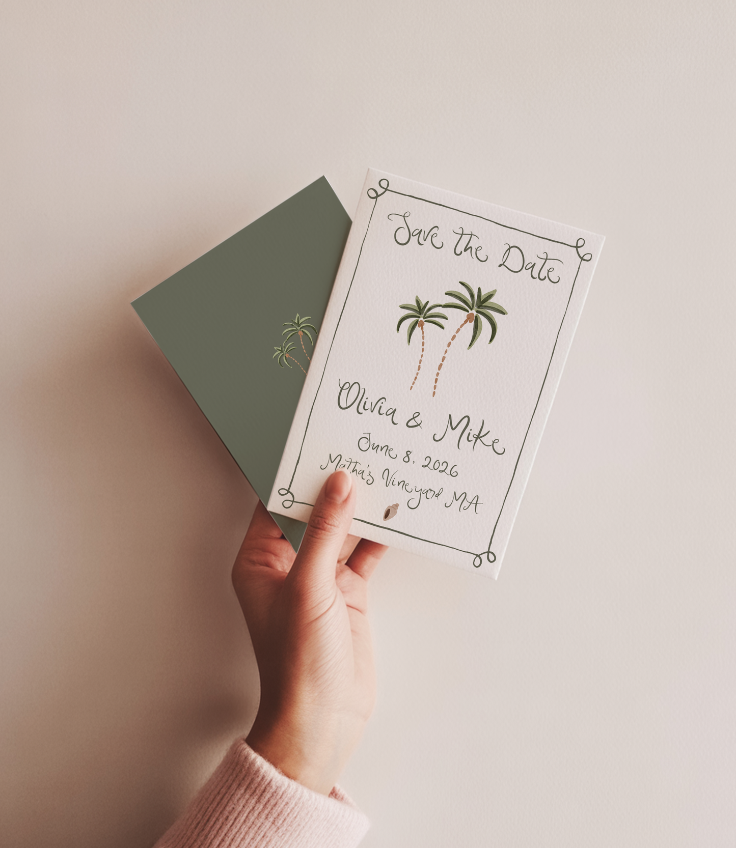 Wedding Save the Date | Hand Drawn Whimsical Coastal Design | Canva Template