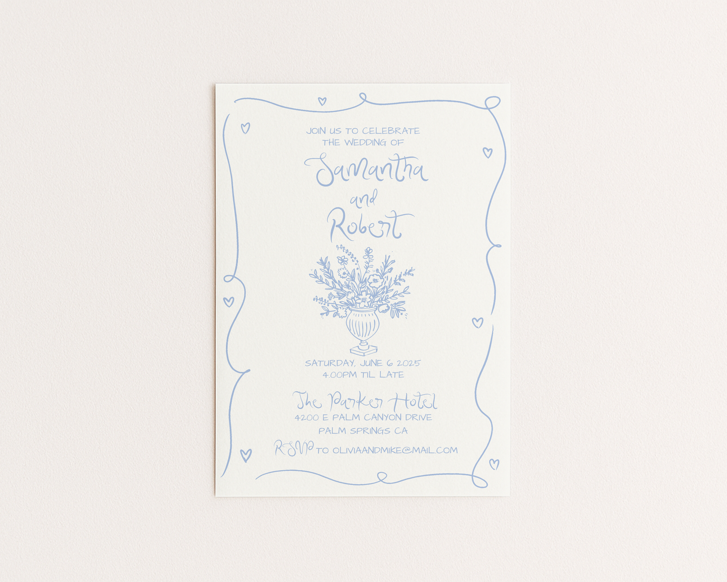 Whimsical Floral Wedding Invitation Suite | Hand Drawn Floral Design | Canva Template