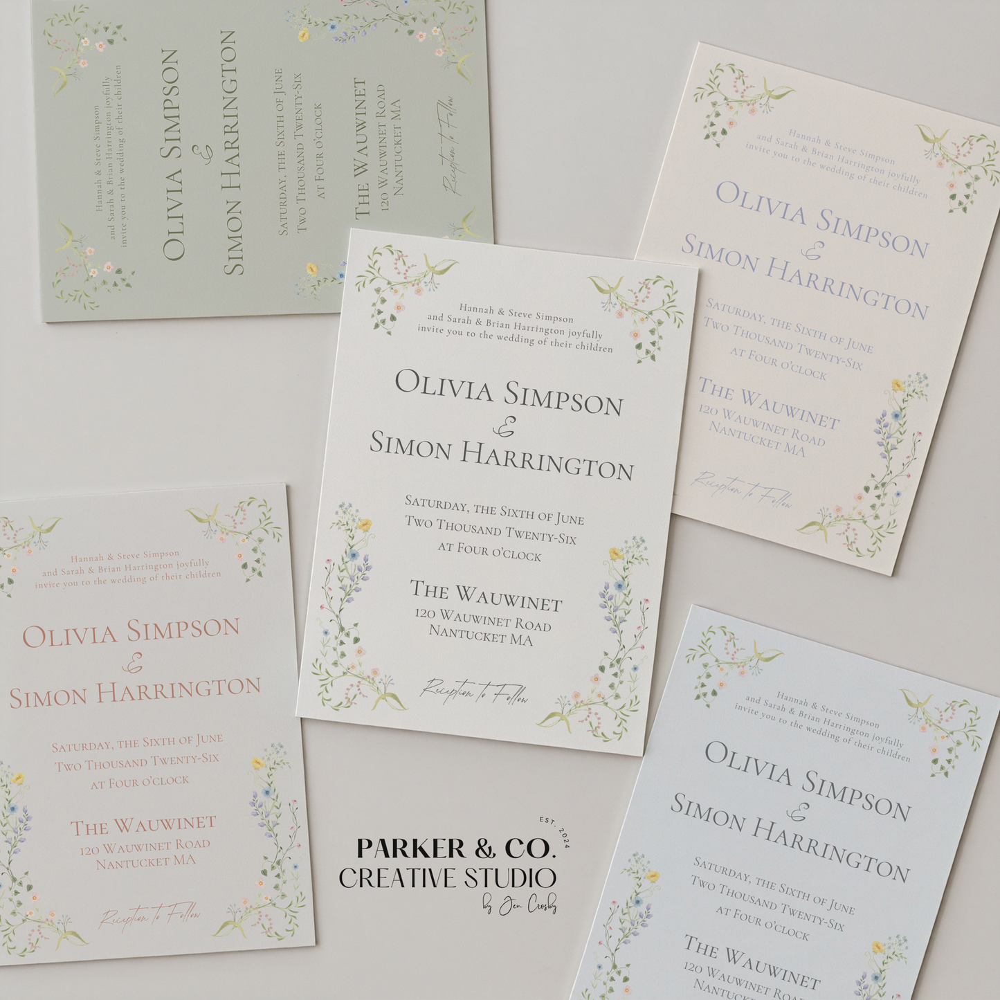 Whimsical Floral Wedding Invitation | Hand Drawn Wildflower Design | Canva Template