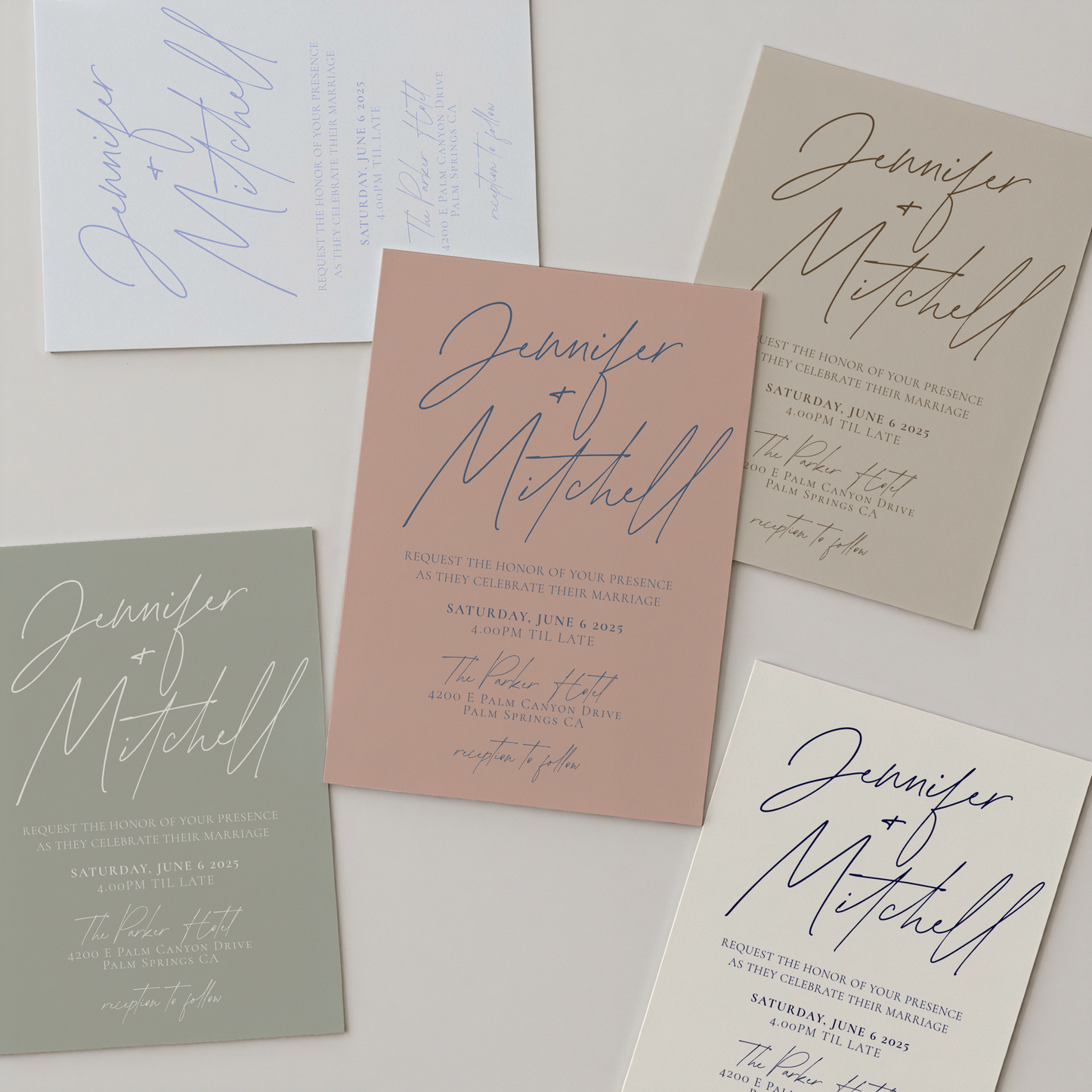 Minimalist Wedding Invitation Suite | Modern Script Design | Canva Template