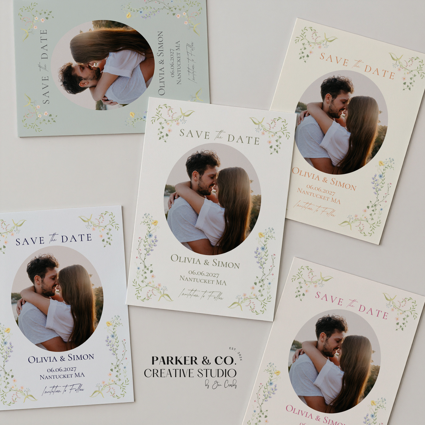 Wedding Save the Date | Hand Drawn Wildflower Design | Canva Template