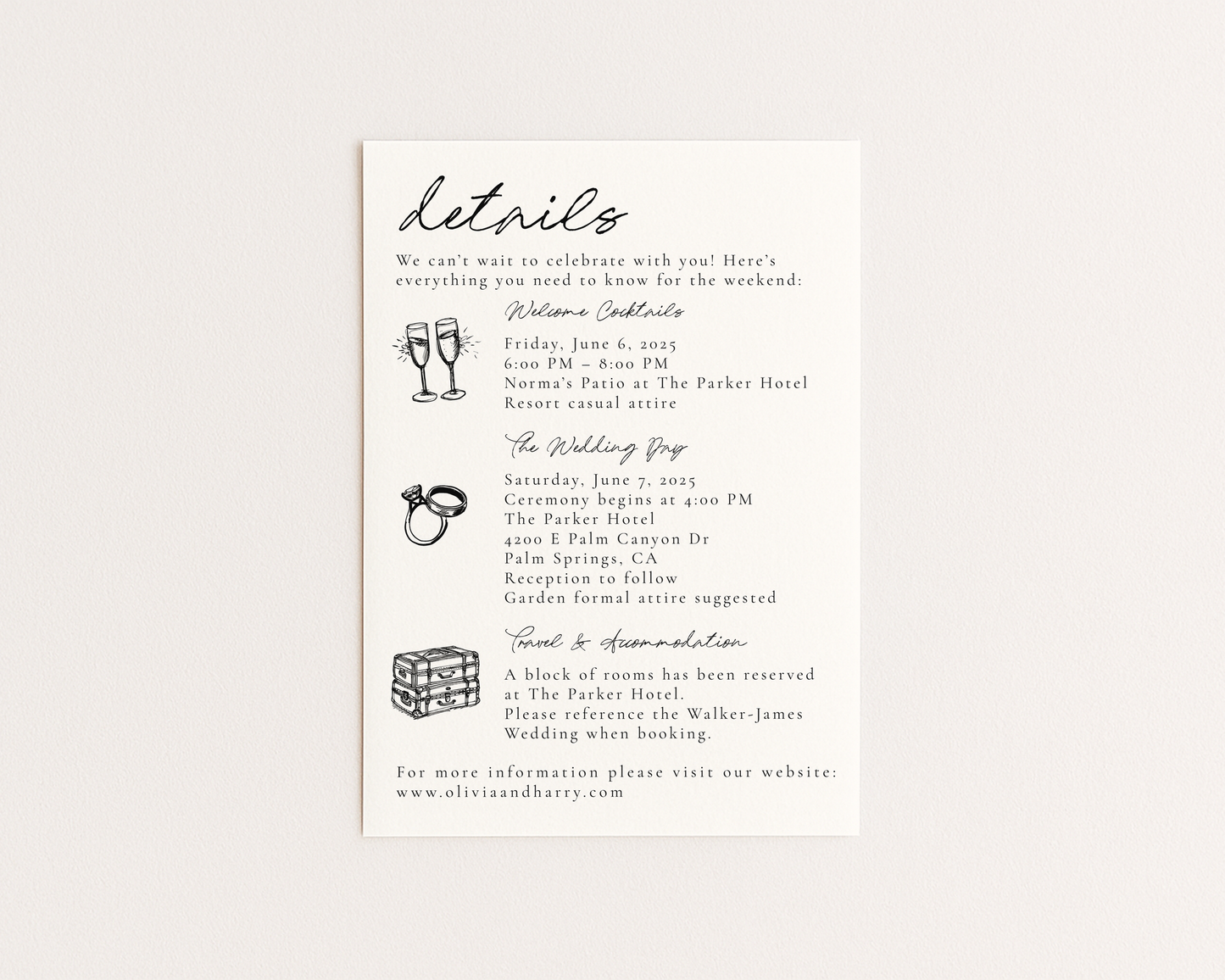 Rustic Wedding Invitation Suite | Hand Drawn Barn Design | Canva Template