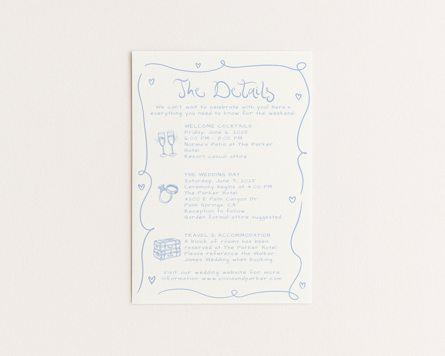 Whimsical Floral Wedding Invitation Suite | Hand Drawn Floral Design | Canva Template