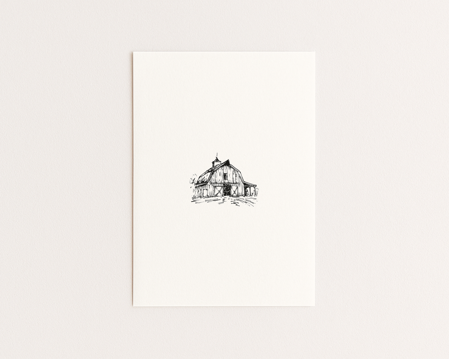 Rustic Barn Wedding Invitation | Hand Drawn Barn Design | Canva Template