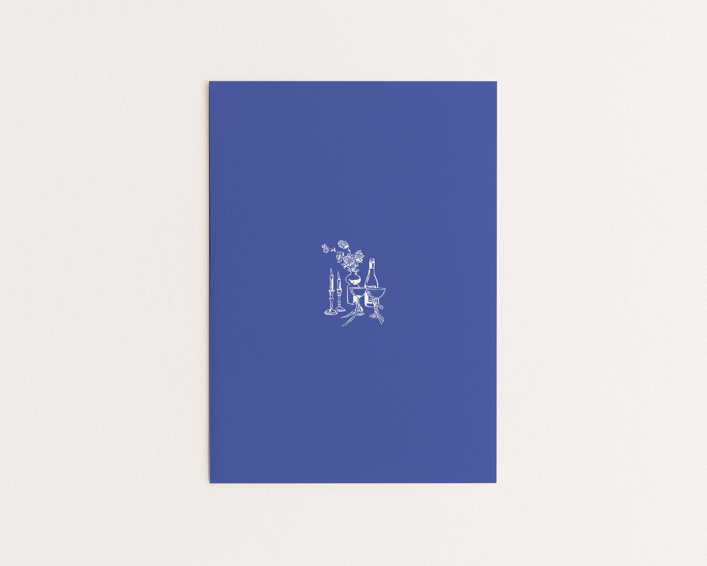 Dinner Party Invitation | Hand Drawn Candle & Champagne Design | Canva Template