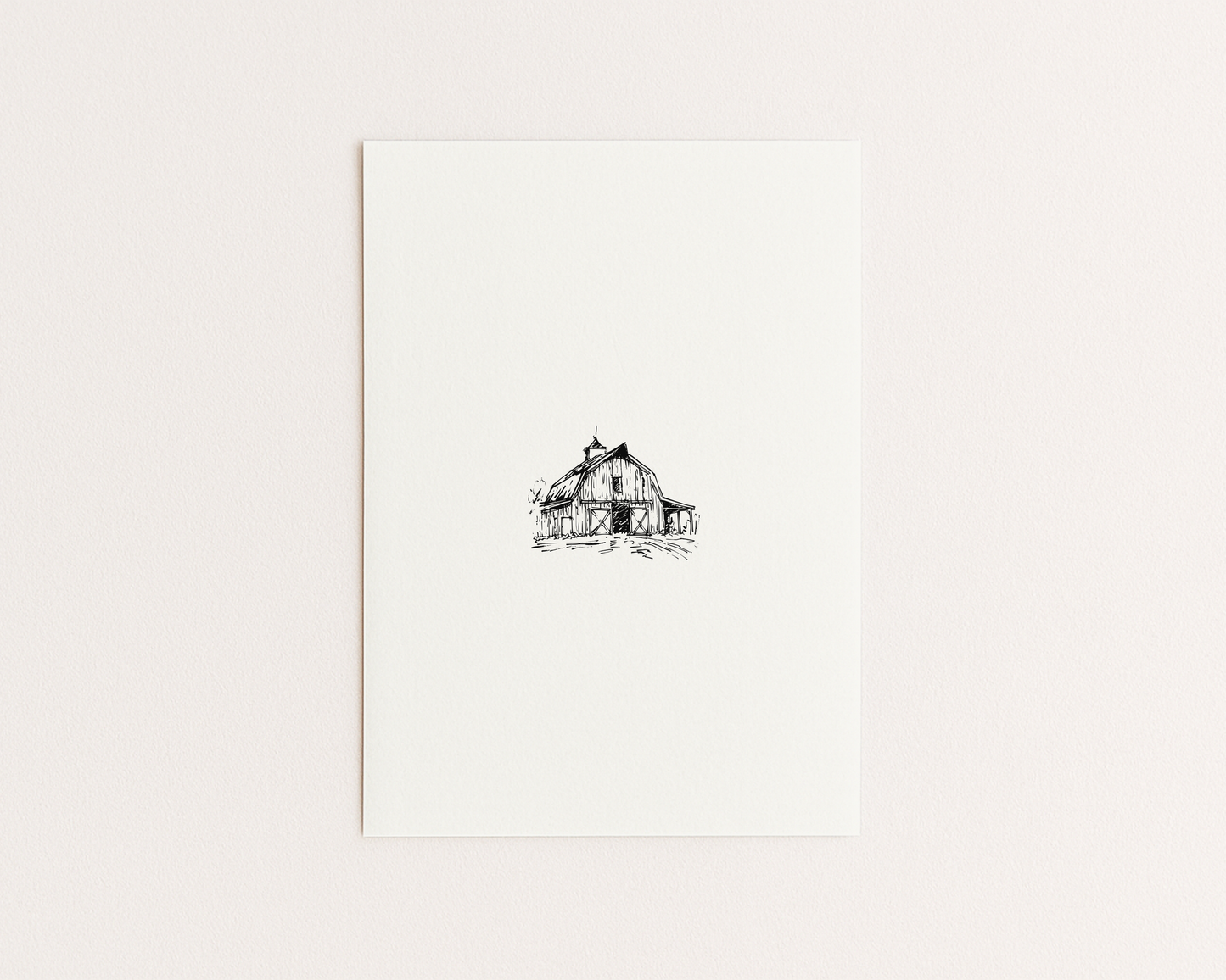 Formal Rustic Barn Wedding Invitation | Hand Drawn Barn Design | Canva Template