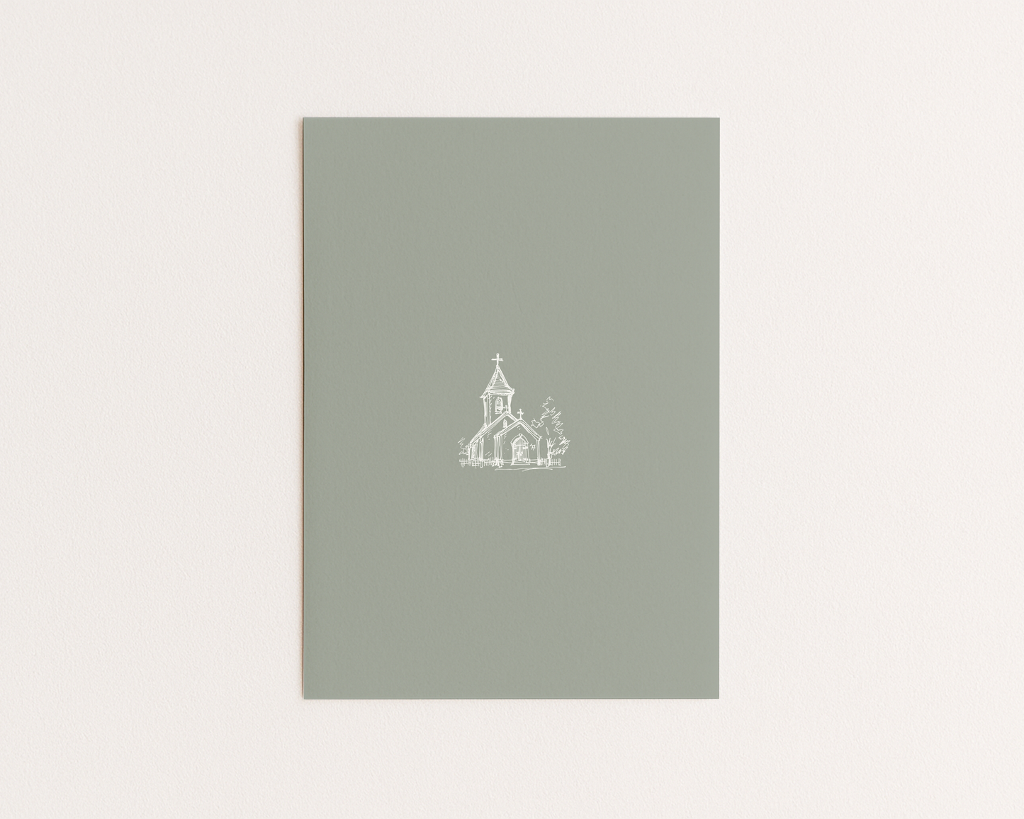 Elegant Church Wedding Invitation | Hand Drawn Chapel Design | Canva Template