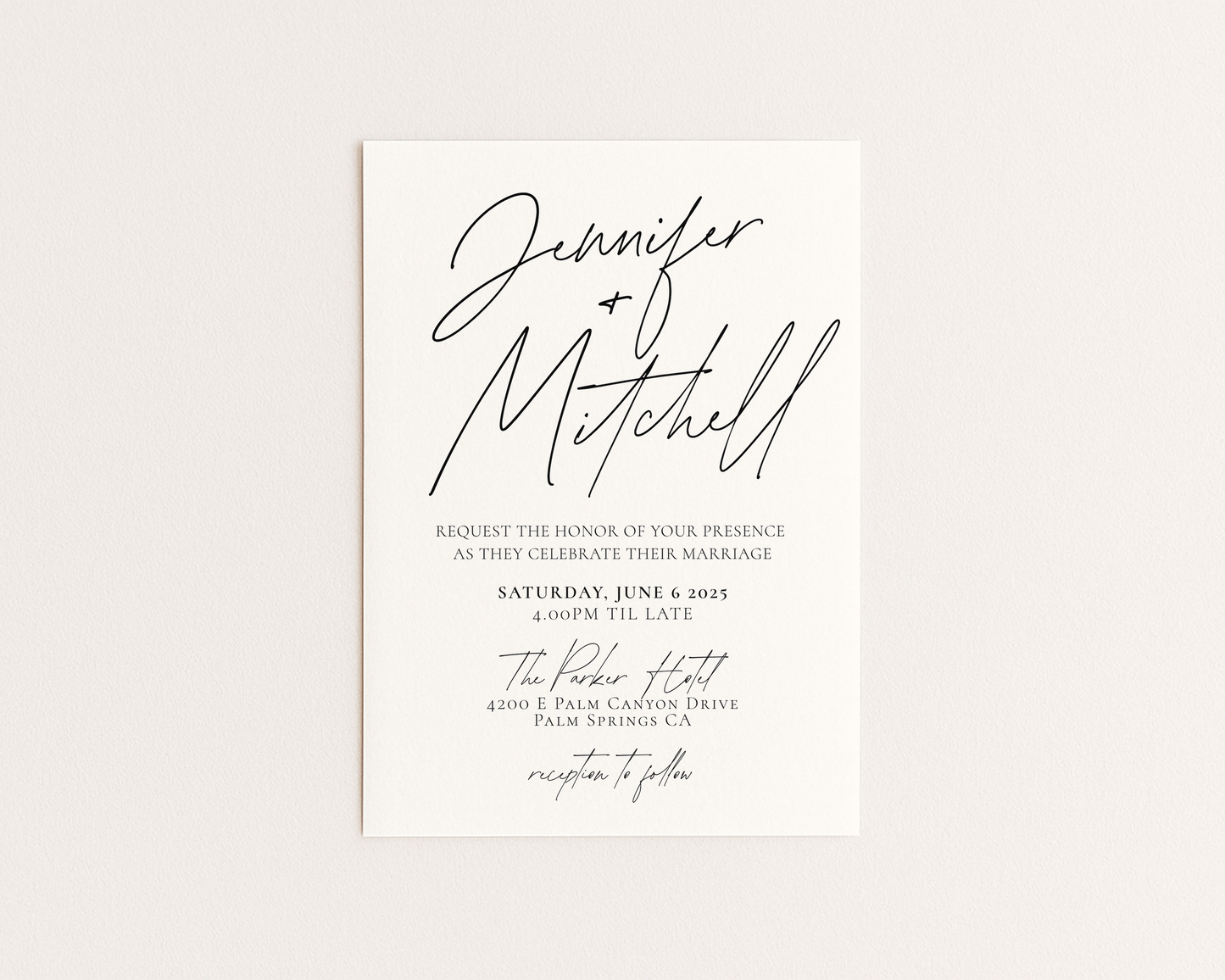 Minimalist Wedding Invitation Suite | Modern Script Design | Canva Template