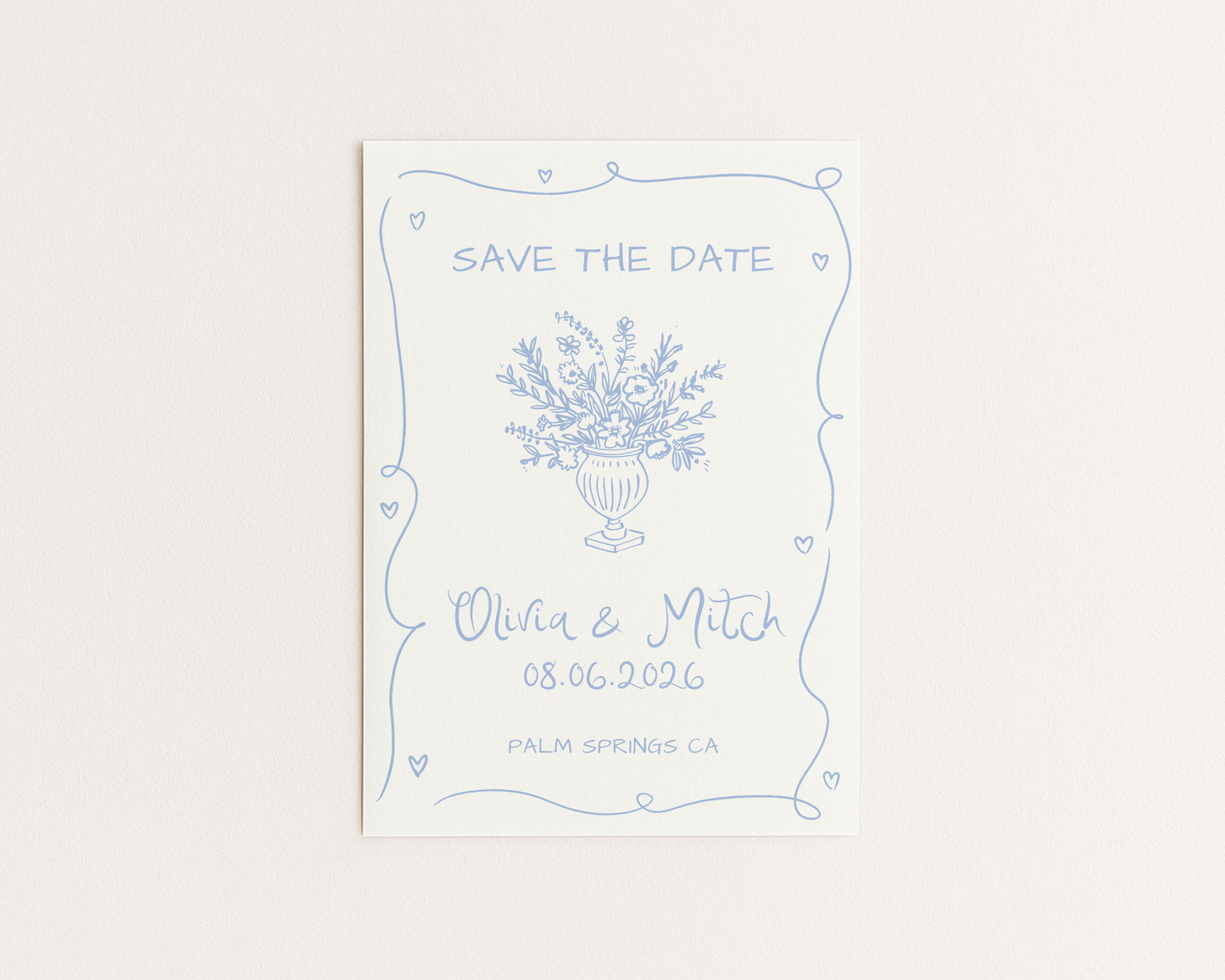 Wedding Save the Date | Hand Drawn Whimsical Floral Design | Canva Template