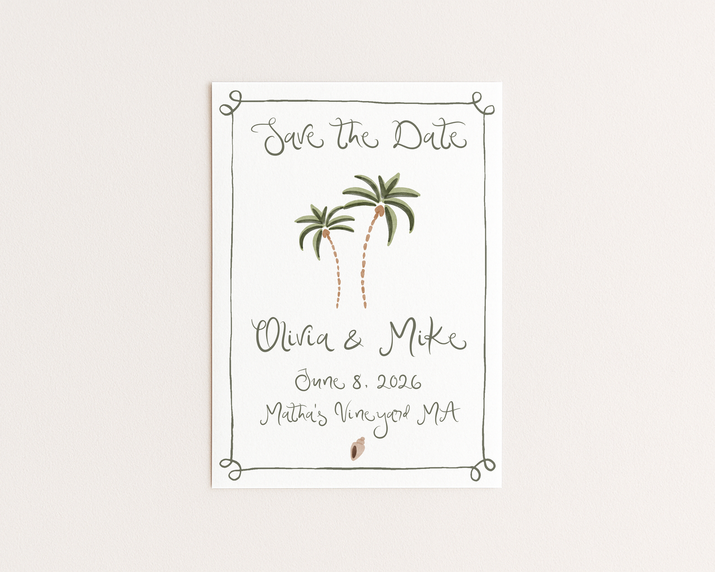 Wedding Save the Date | Hand Drawn Whimsical Coastal Design | Canva Template