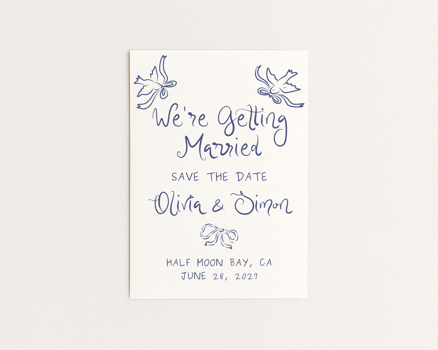 Wedding Save the Date | Whimsical Dove Design | Canva Template
